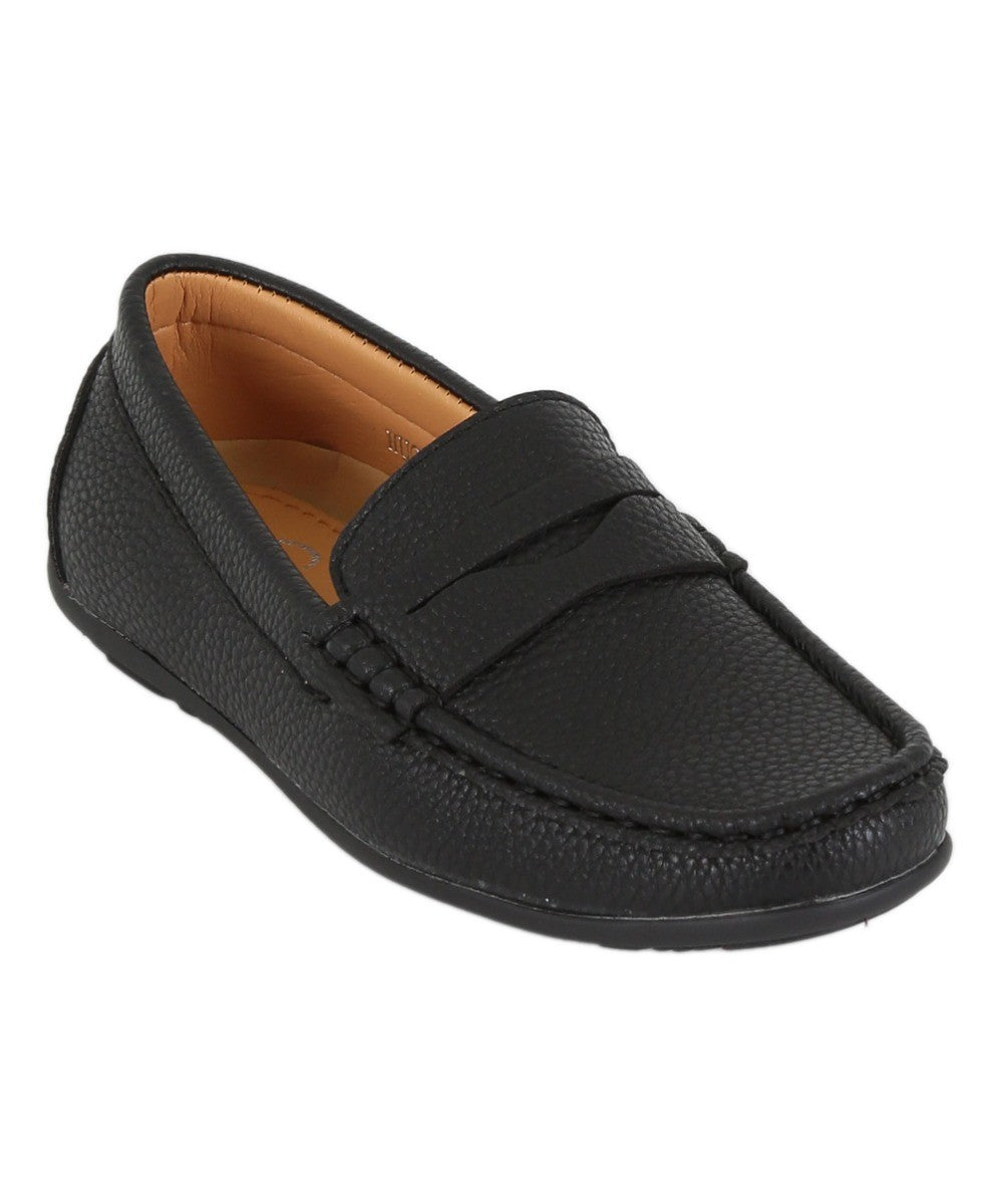 Boys Leather Penny Loafer - HUGO - Black