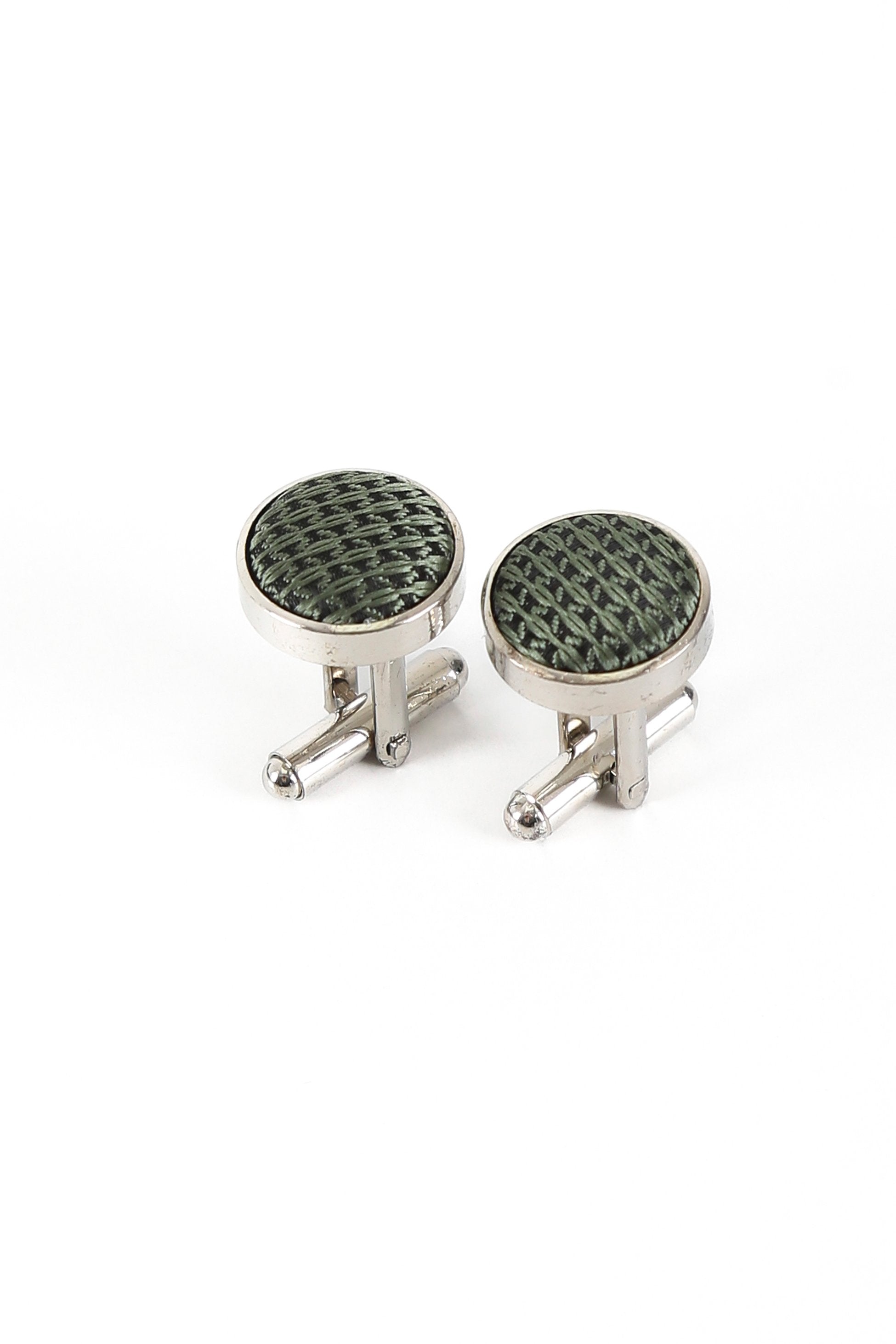 Men's Textured Tie & Cufflinks Set - Green