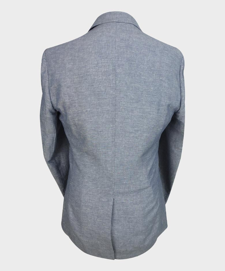 Men's Slim Fit Linen Blazer - ETHAN - Pale Blue