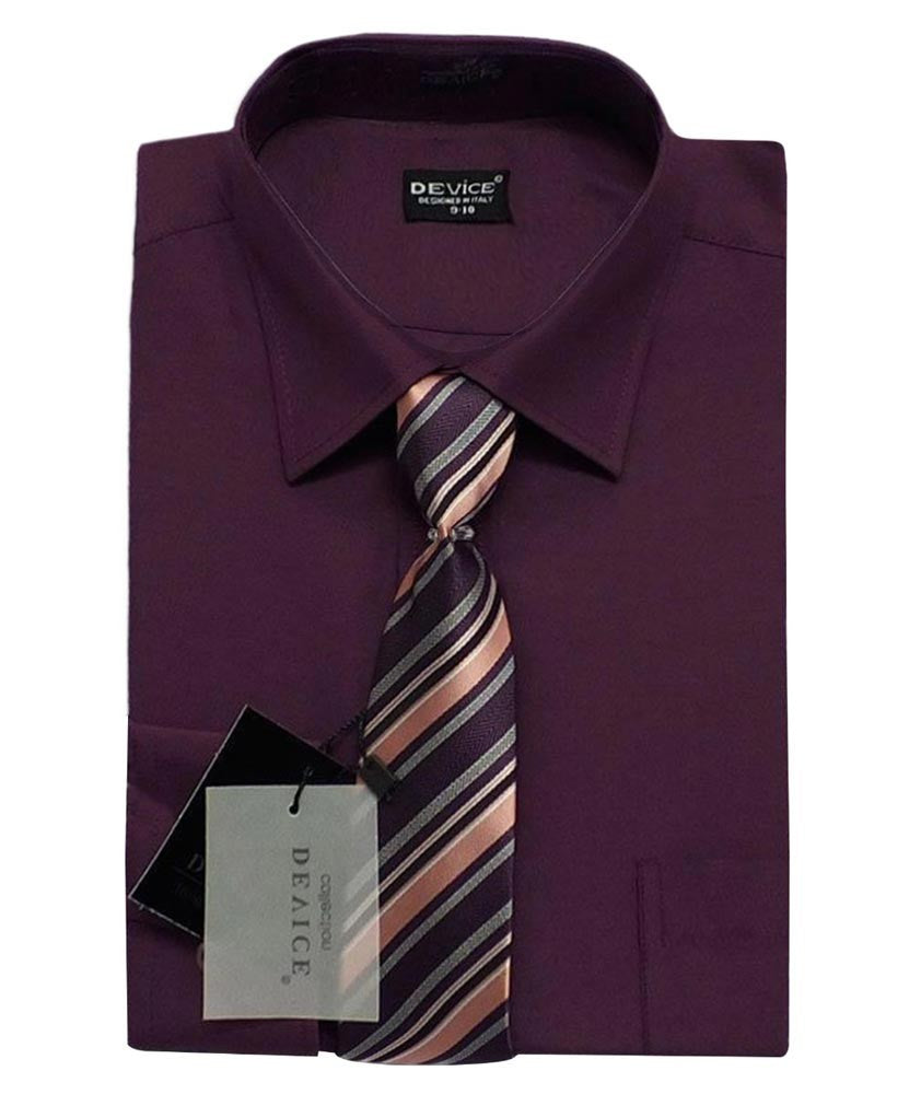 Boys Dress Shirt and Tie Set - Plum