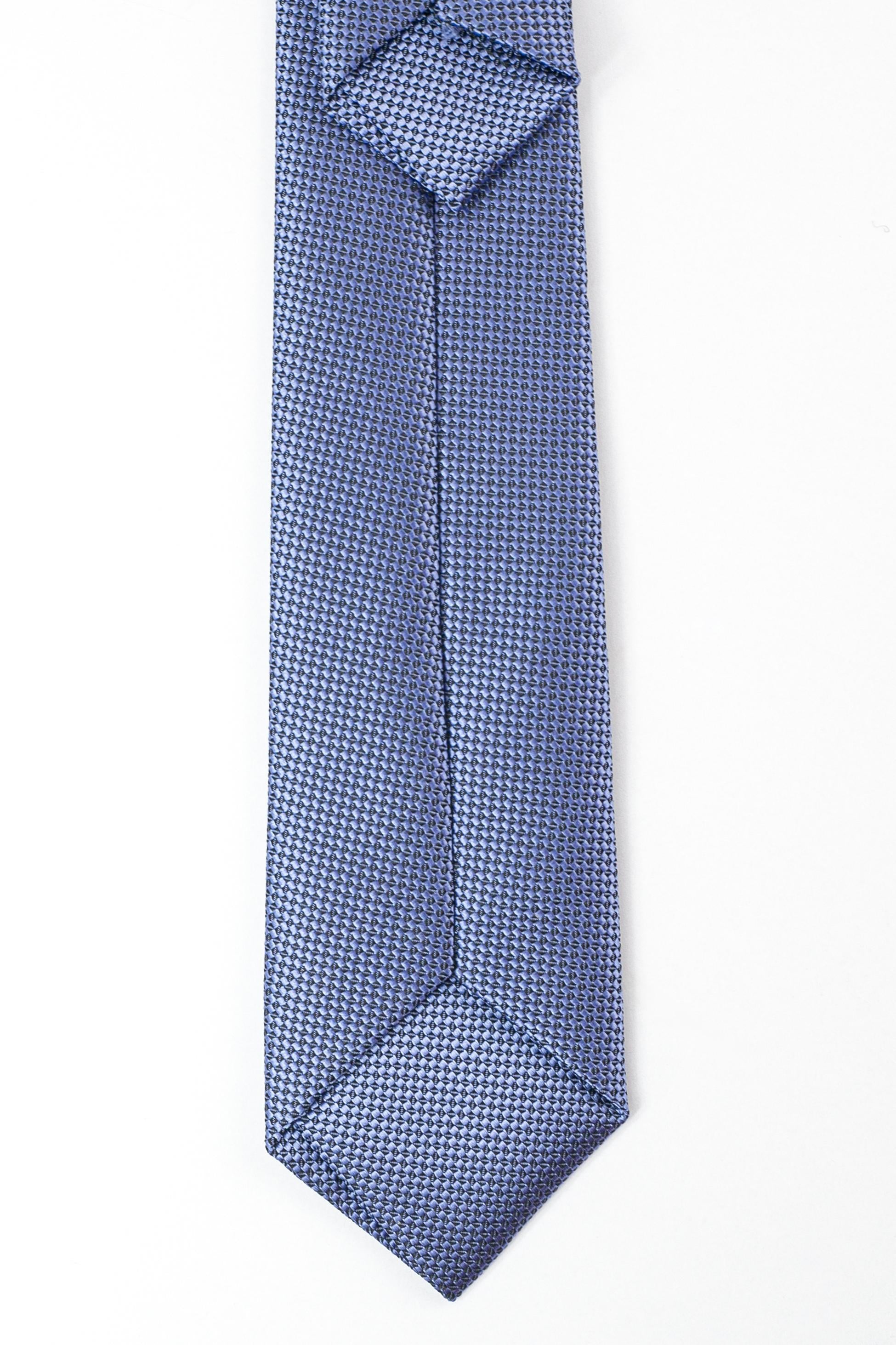 Boys’ Jacquard Tie & Hanky Set with Elastic Strap - Sky Blue