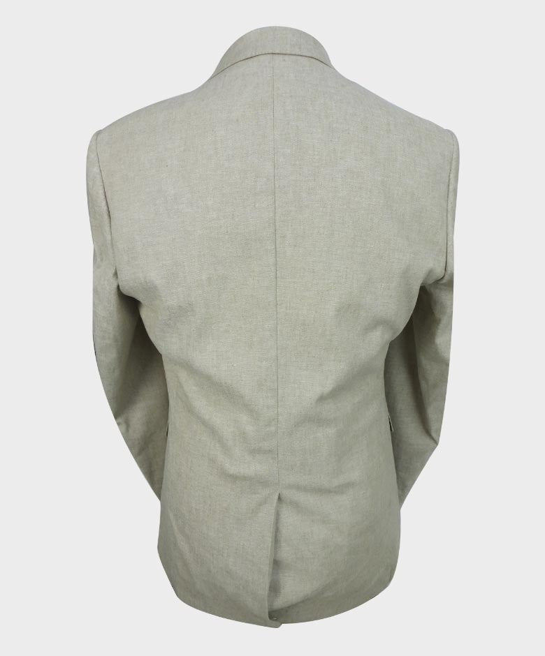 Men's Slim Fit Linen Blazer - ETHAN - Khaki Beige