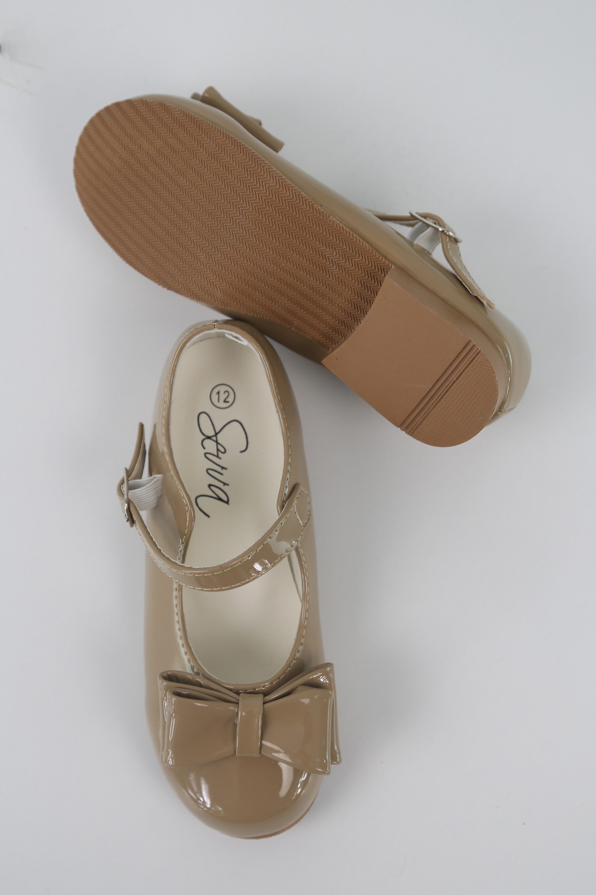 Girls Patent Mary Jane Shoes with Bow – LIYA - Camel