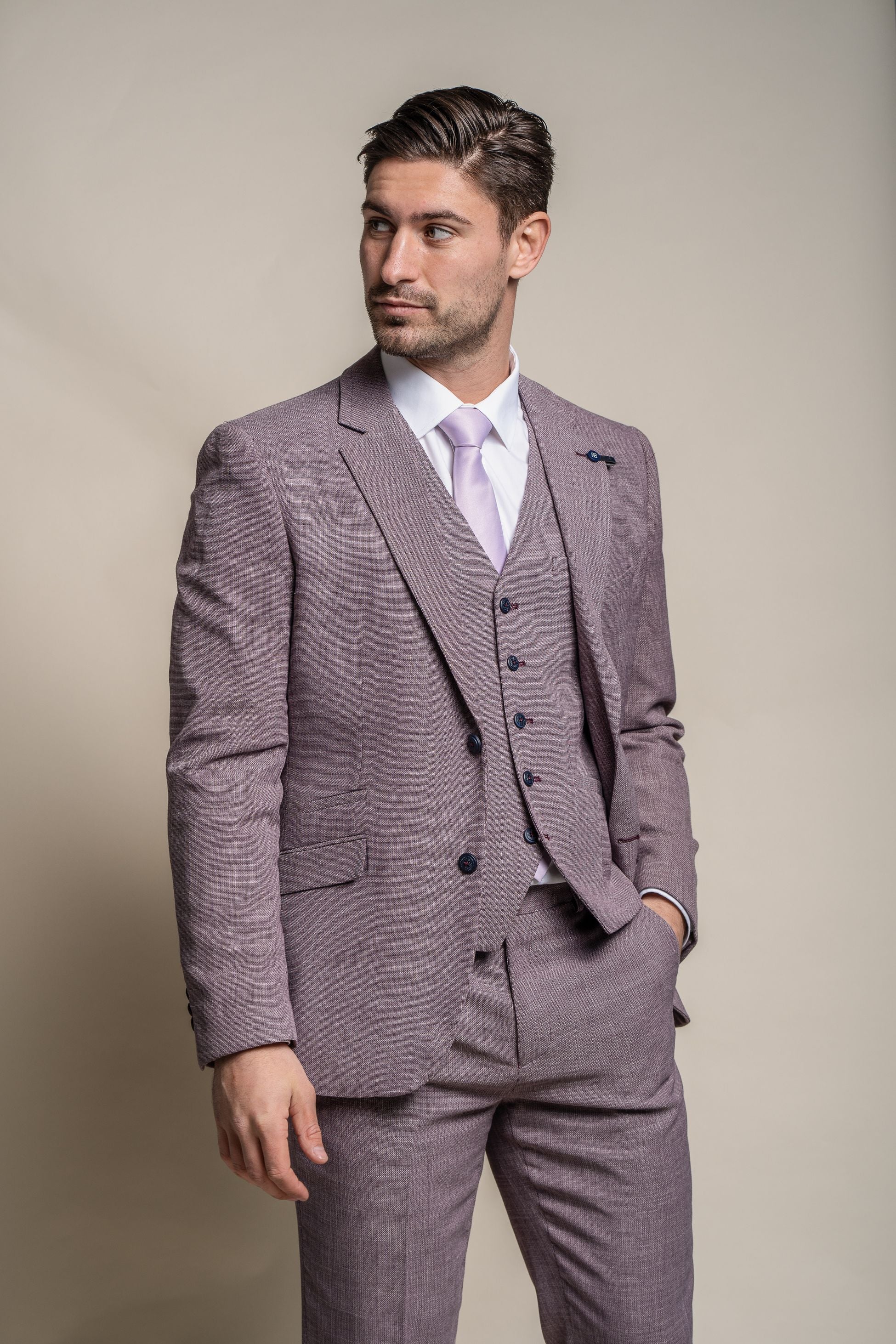 Men's Slim Fit Formal Suit - MIAMI - Lilac