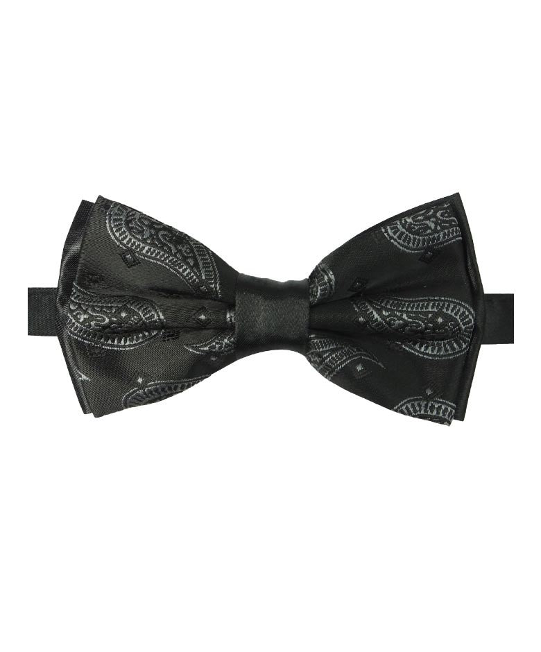 Boys & Men's Paisley Bow Tie and Hanky Set - Navy Blue