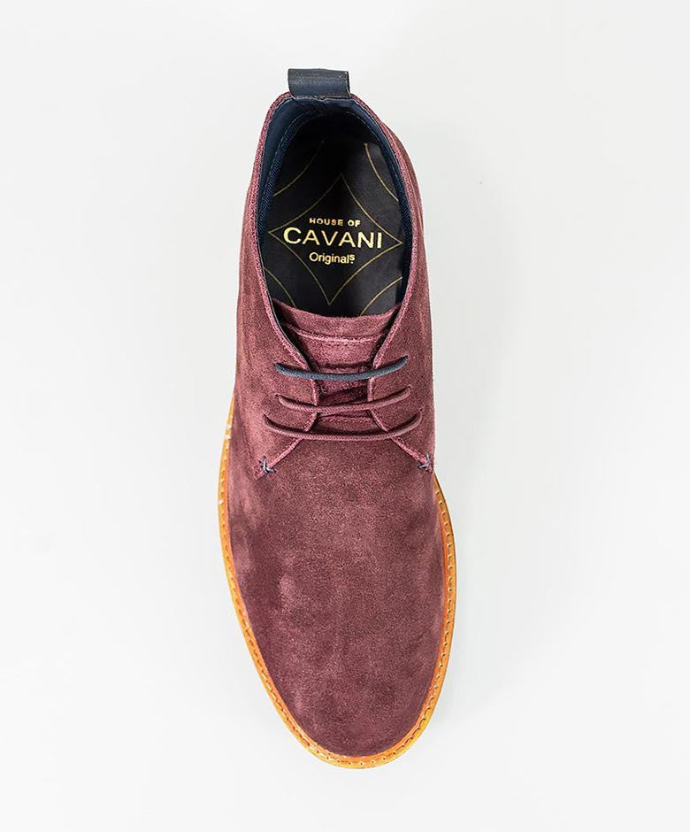 Men's Suede Chukka Boots - SAHARA - Burgundy