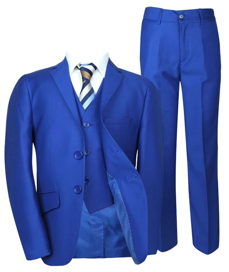 Boys Italian Cut Formal Suit - Royal Blue