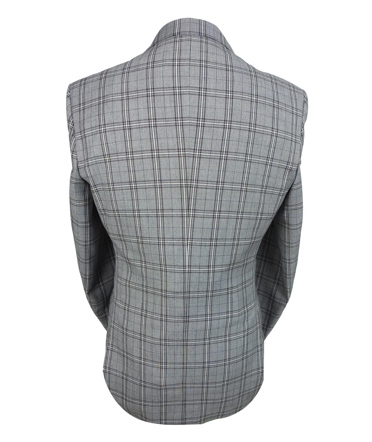 Men's Slim Fit Check 3PC Suit - MARCELLO - Grey