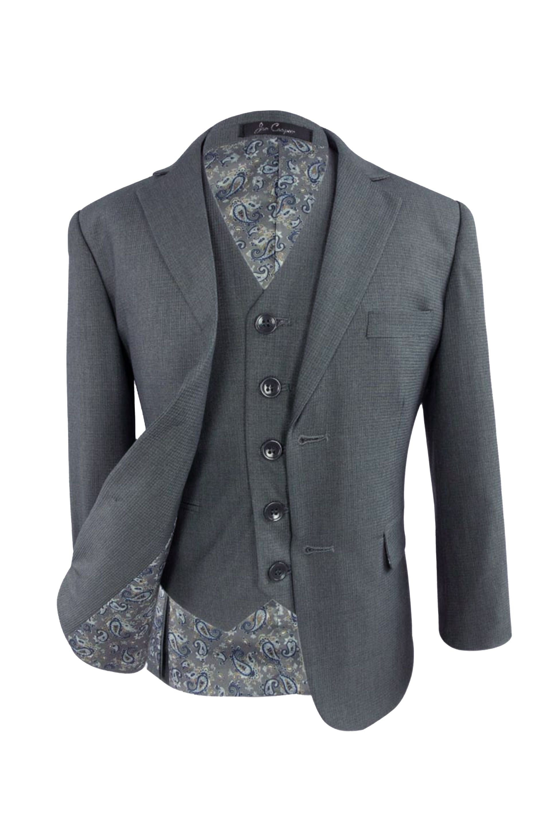 Boys Tailored Fit Formal Suit - AIDEN - Grey