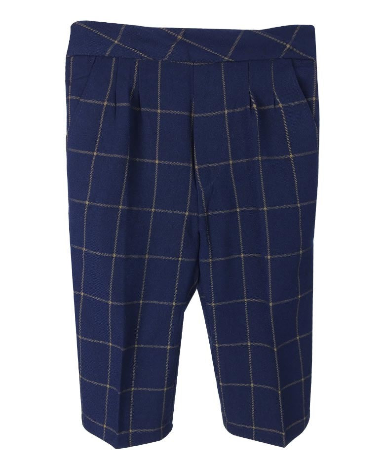 Baby Boys Vintage Windowpane Check Suit Set - Navy Blue