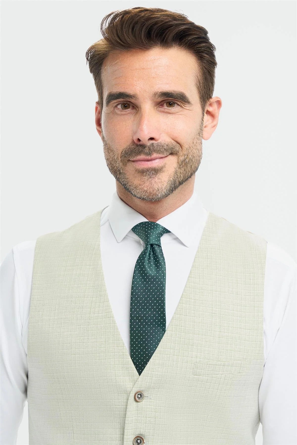 Men’s Slim Fit Textured Formal Waistcoat - Tropez - Sage Green