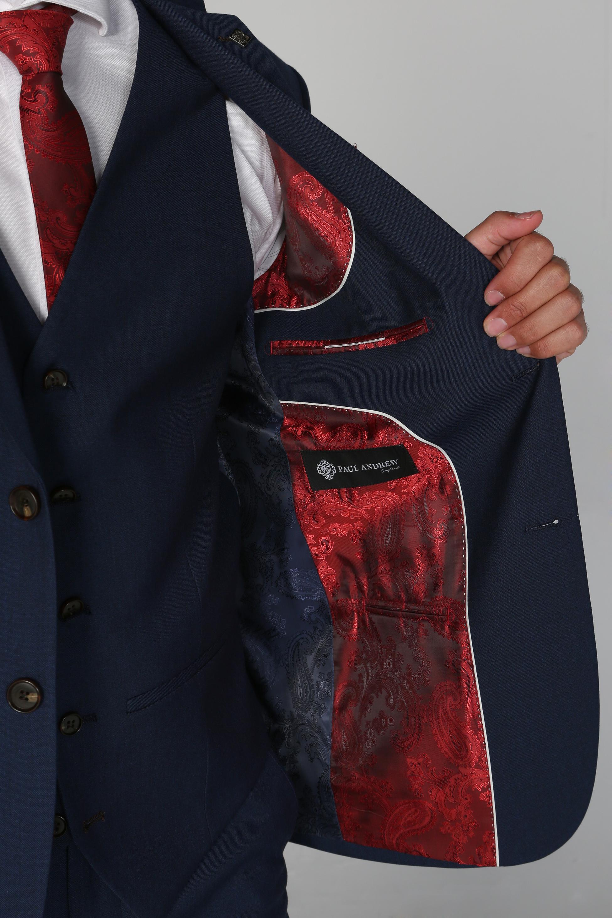 Men's Tailored Fit Formal Suit - CALVIN Navy - Navy Blue