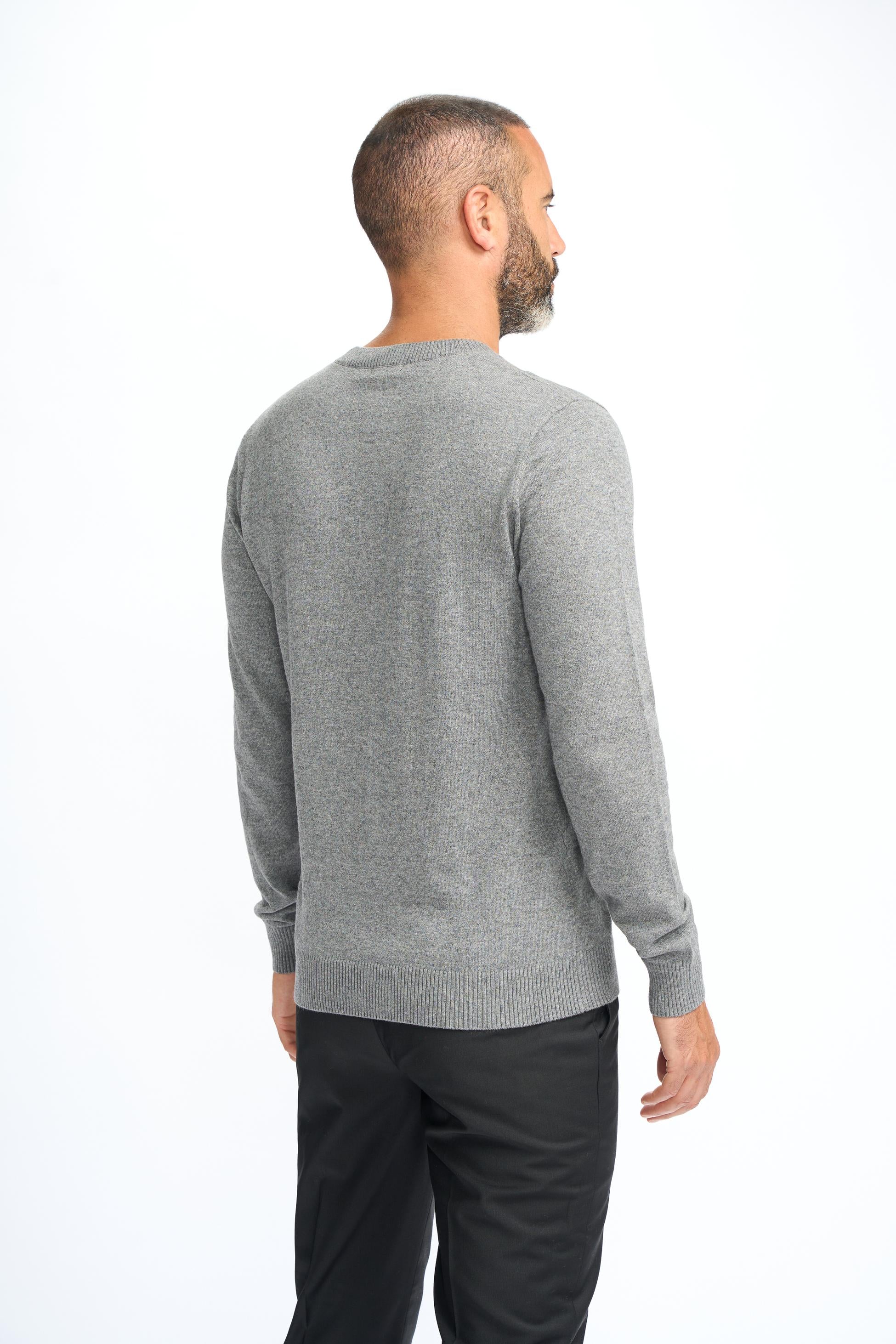 Men’s Wool Blend Knit Pullover Jumper - Connall - Grey