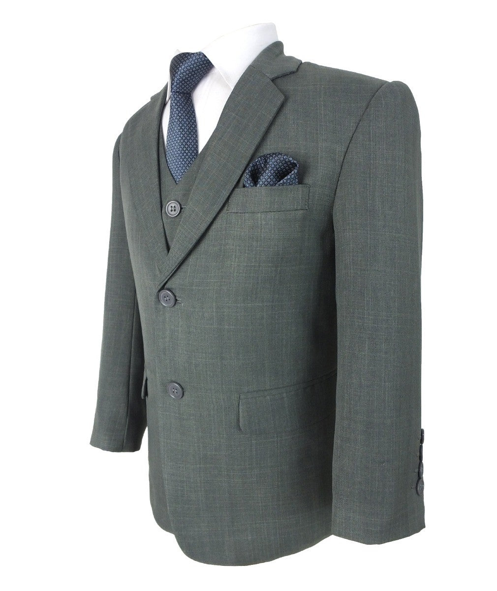 Boys Slim Fit Light Grey Suit - Light Grey