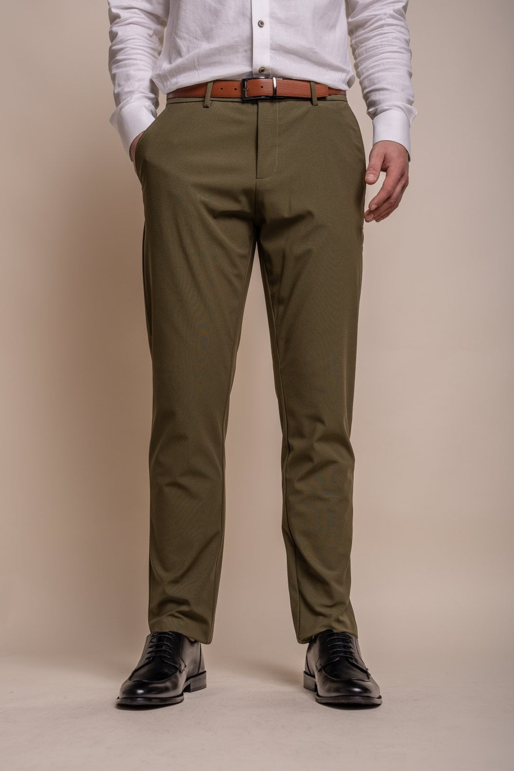 Men's Slim Fit Casual Trousers - REED - Khaki