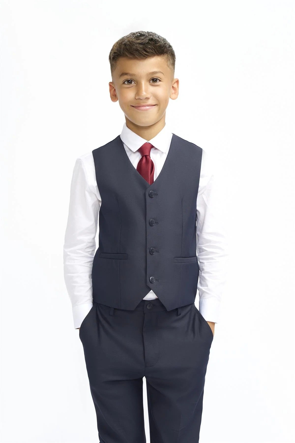 Premium Slim Fit Boys Suit – MALIBU - Navy Blue