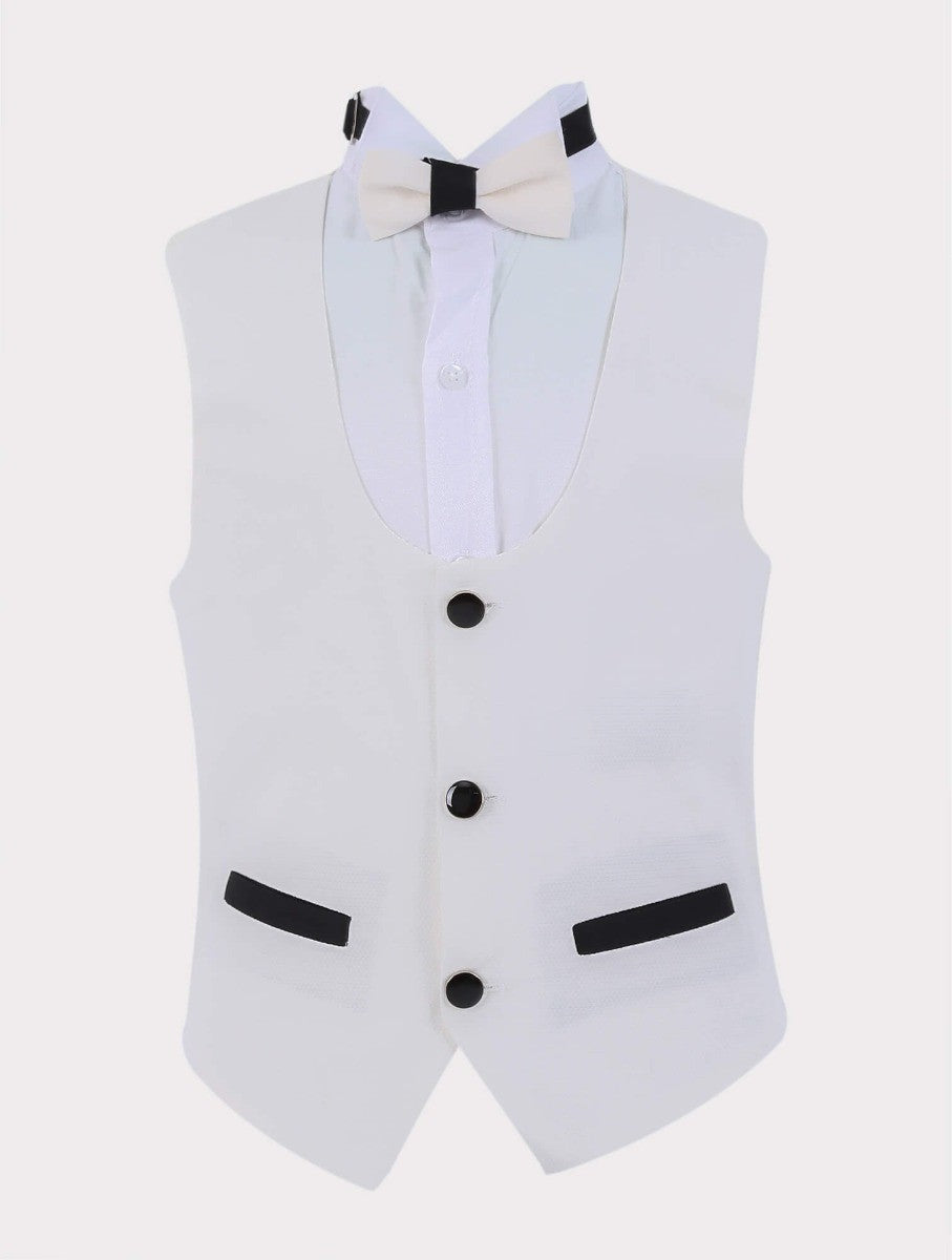 Boys All in One 6 Pieces Tuxedo Dinner Suit - HARRISON - Ivory