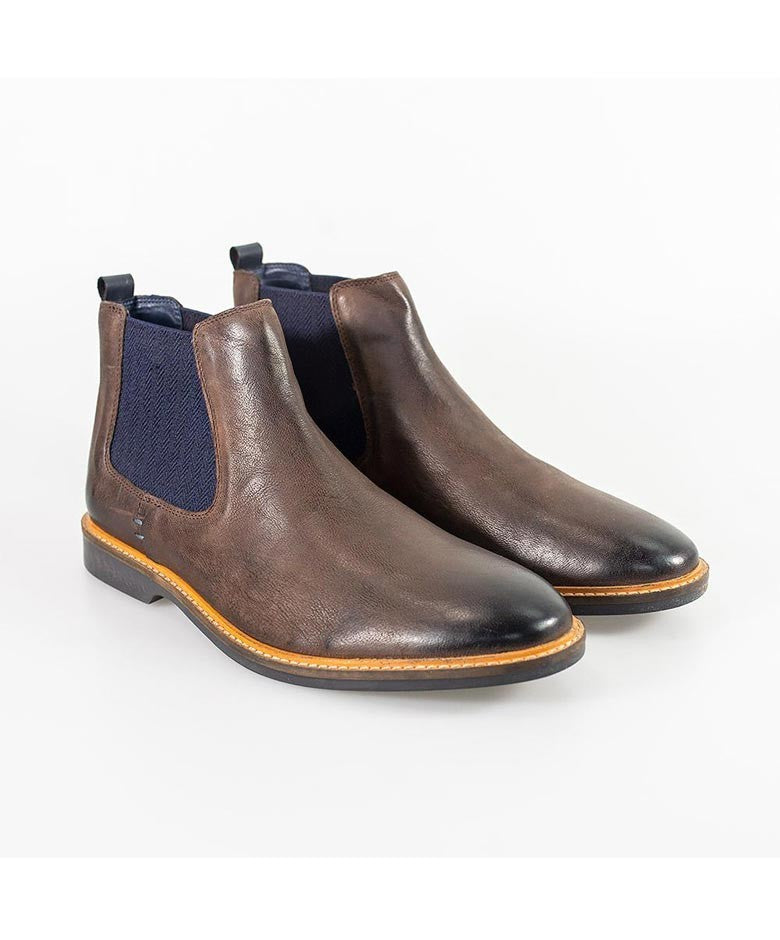 Men's Slip On Chelsea Boots - ARIZONA - Rust Brown