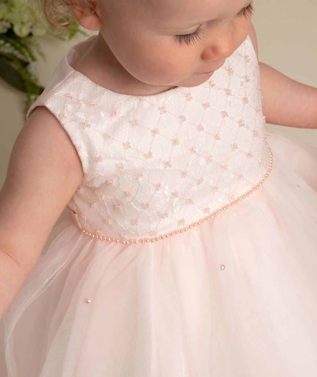 Baby & Girls Sequin Tulle Dress - RILEY - Blush Pink