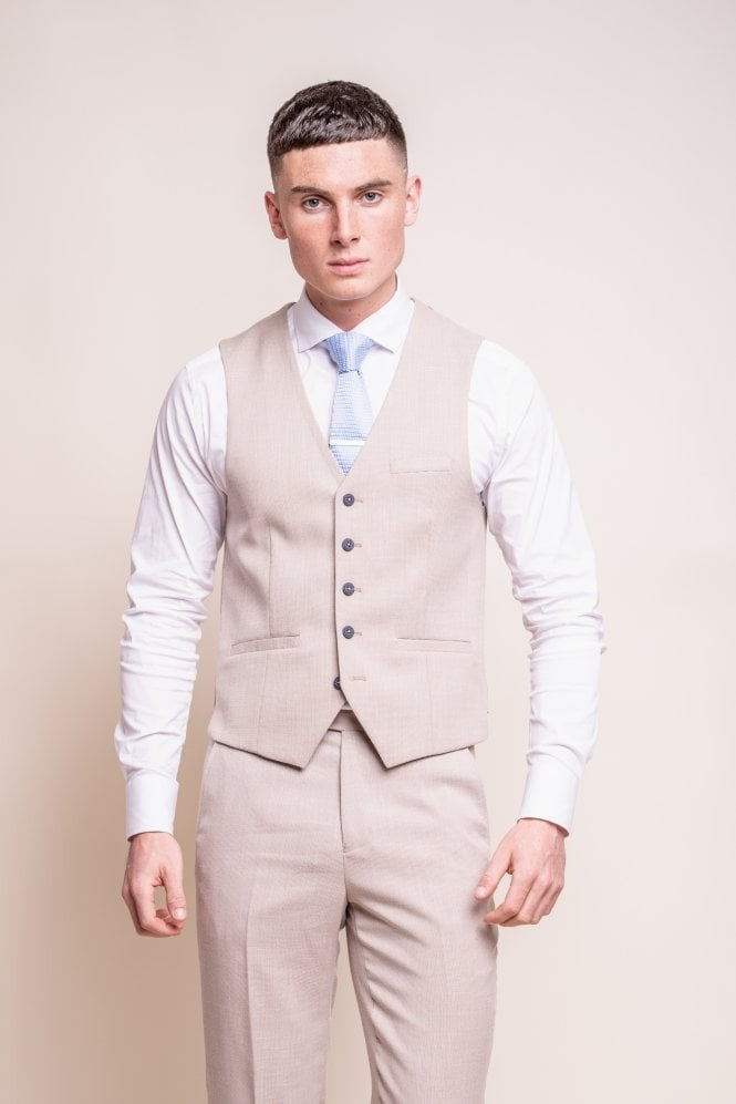 Men's Slim Fit Formal Suit- MIAMI Beige - Beige