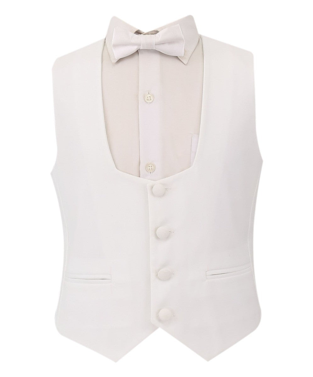 Boys Communion Slim Fit Tuxedo Suit - Ivory