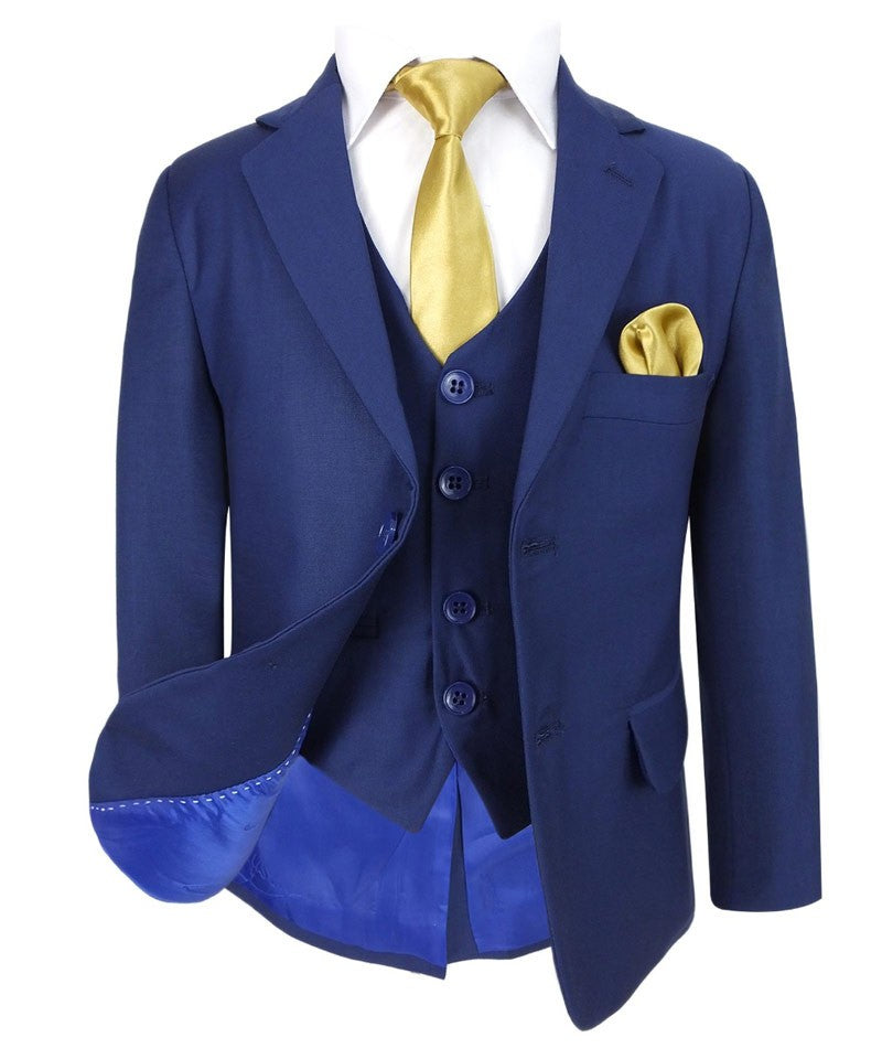 Boys Parliament Tailored Fit 6 Piece Suit Set  - LORENZO - Parliament Blue