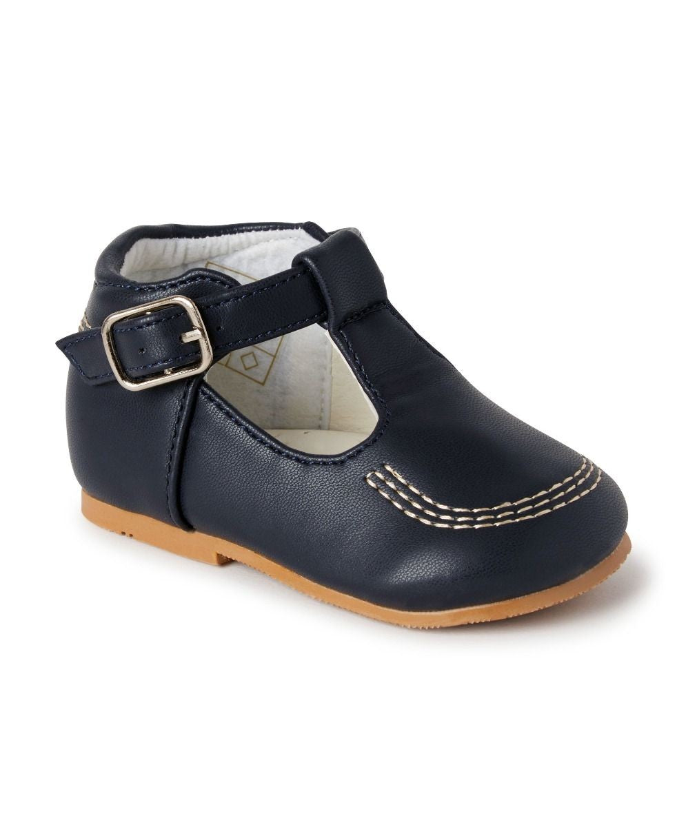 Baby & Boys Buckled Leather Shoes ��� TEDDY - Navy Blue