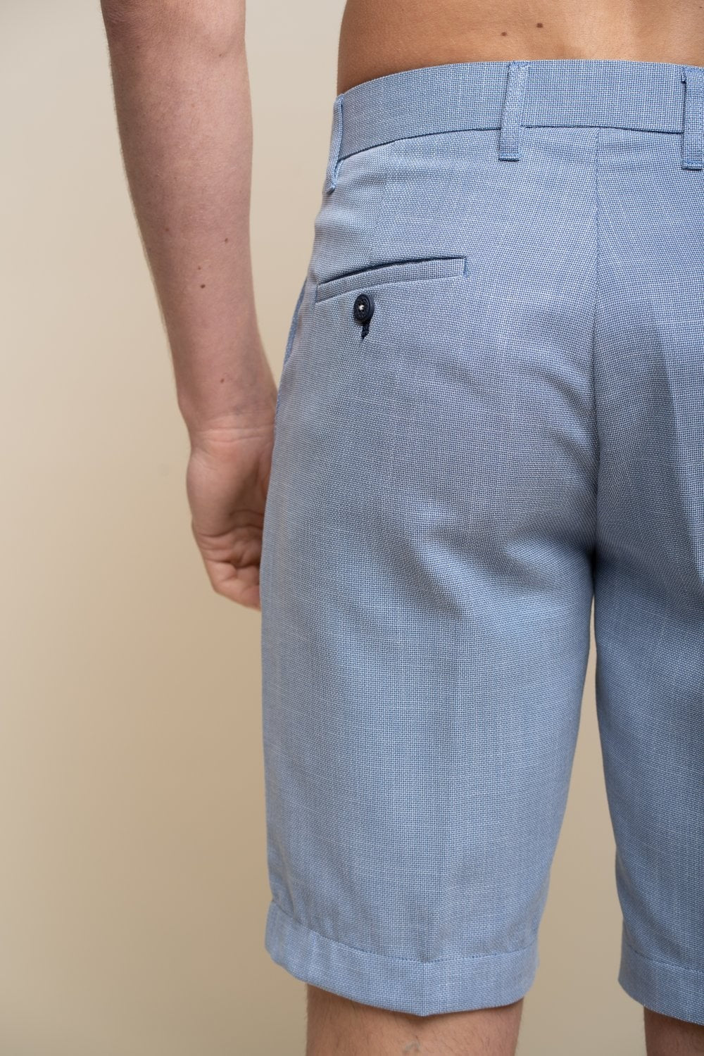 Men's Mid Rise Slim Fit Shorts- MIAMI - Sky Blue