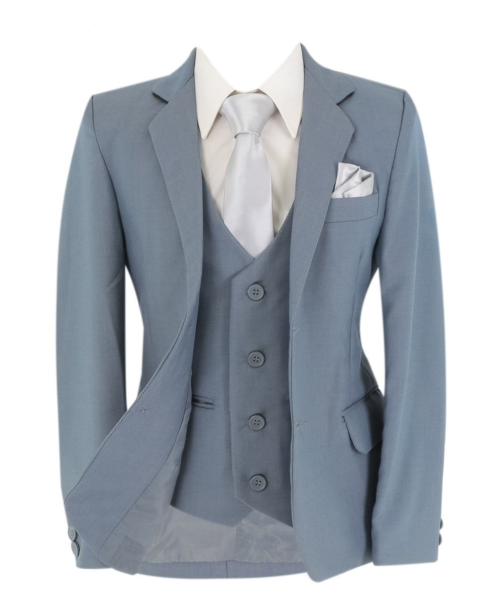 Boys 6 Piece All In One Formal Suit Set - RUN - Light Grey