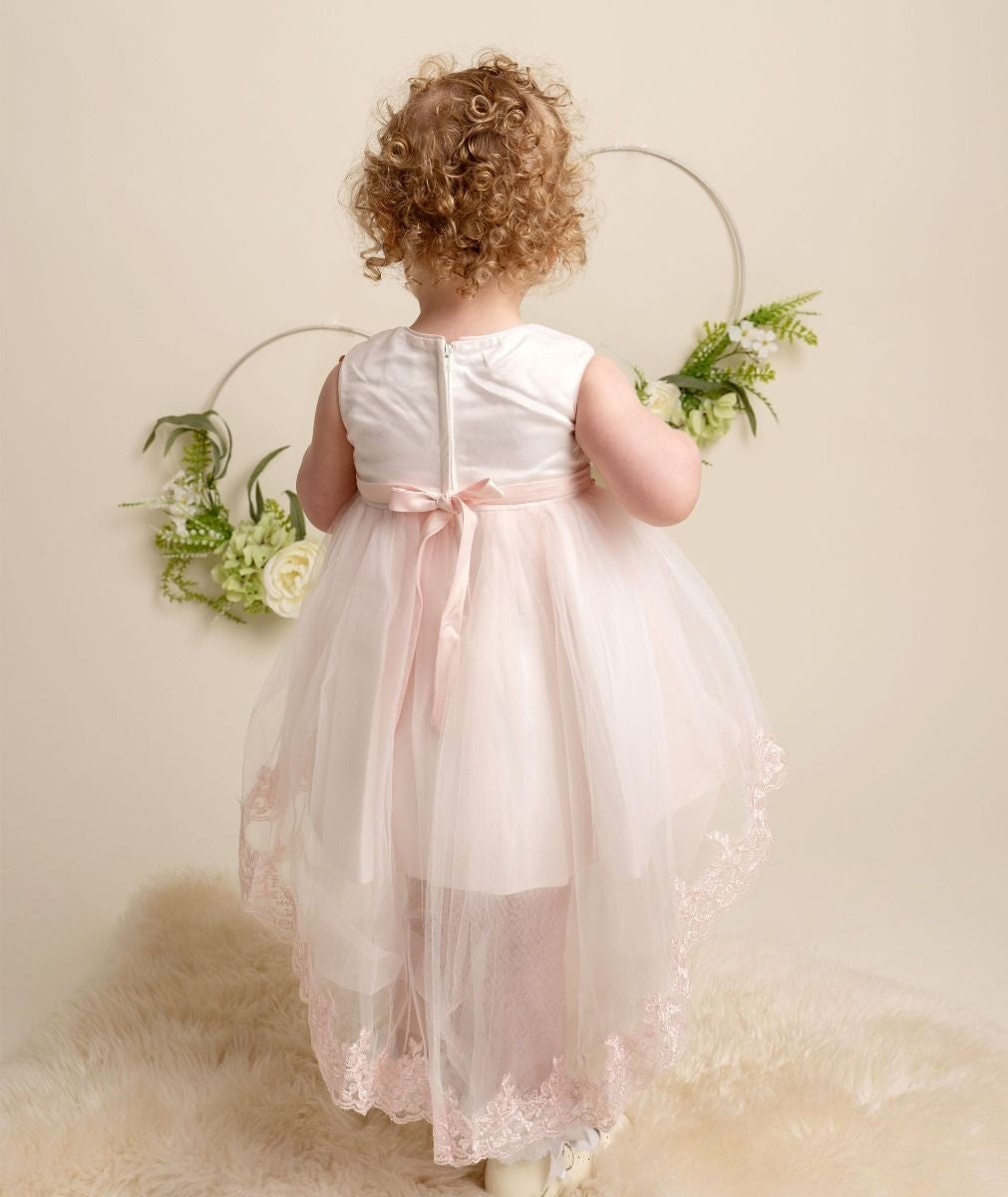 Baby & Girls High-low Skirt Lace Dress - KHOLE - Blush Pink