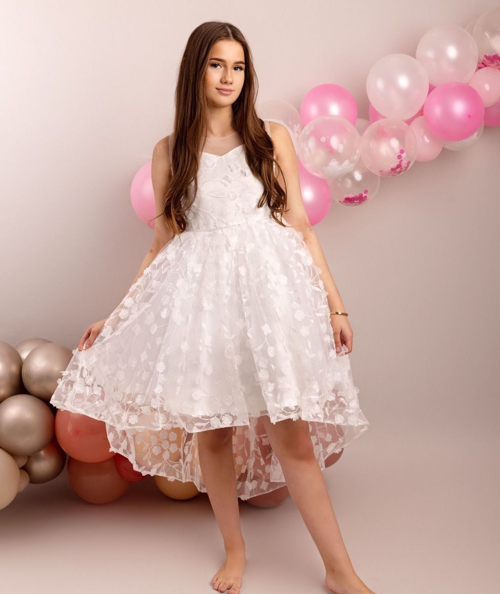 Floral Dress for Girls - COURTNEY - Ivory