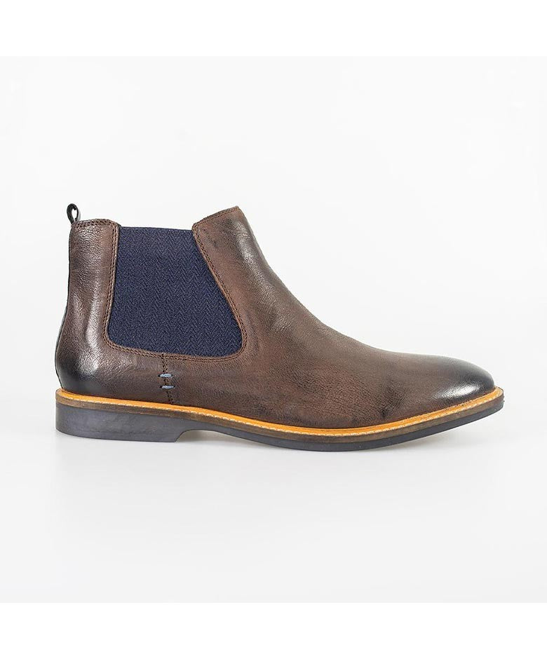 Men's Slip On Chelsea Boots - ARIZONA - Rust Brown