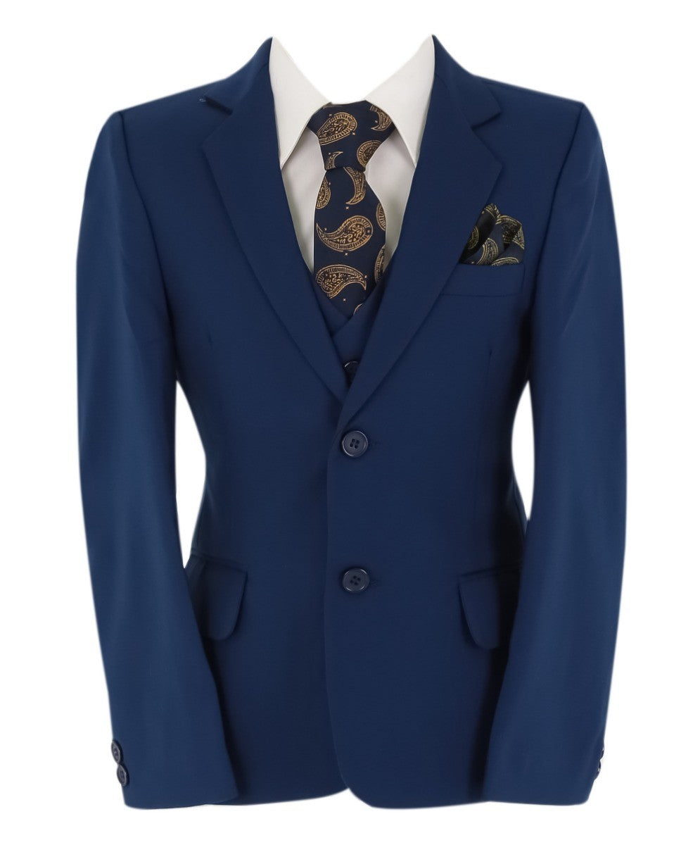 Boys 6 Piece All In One Formal Suit Set - RUN - Royal Blue