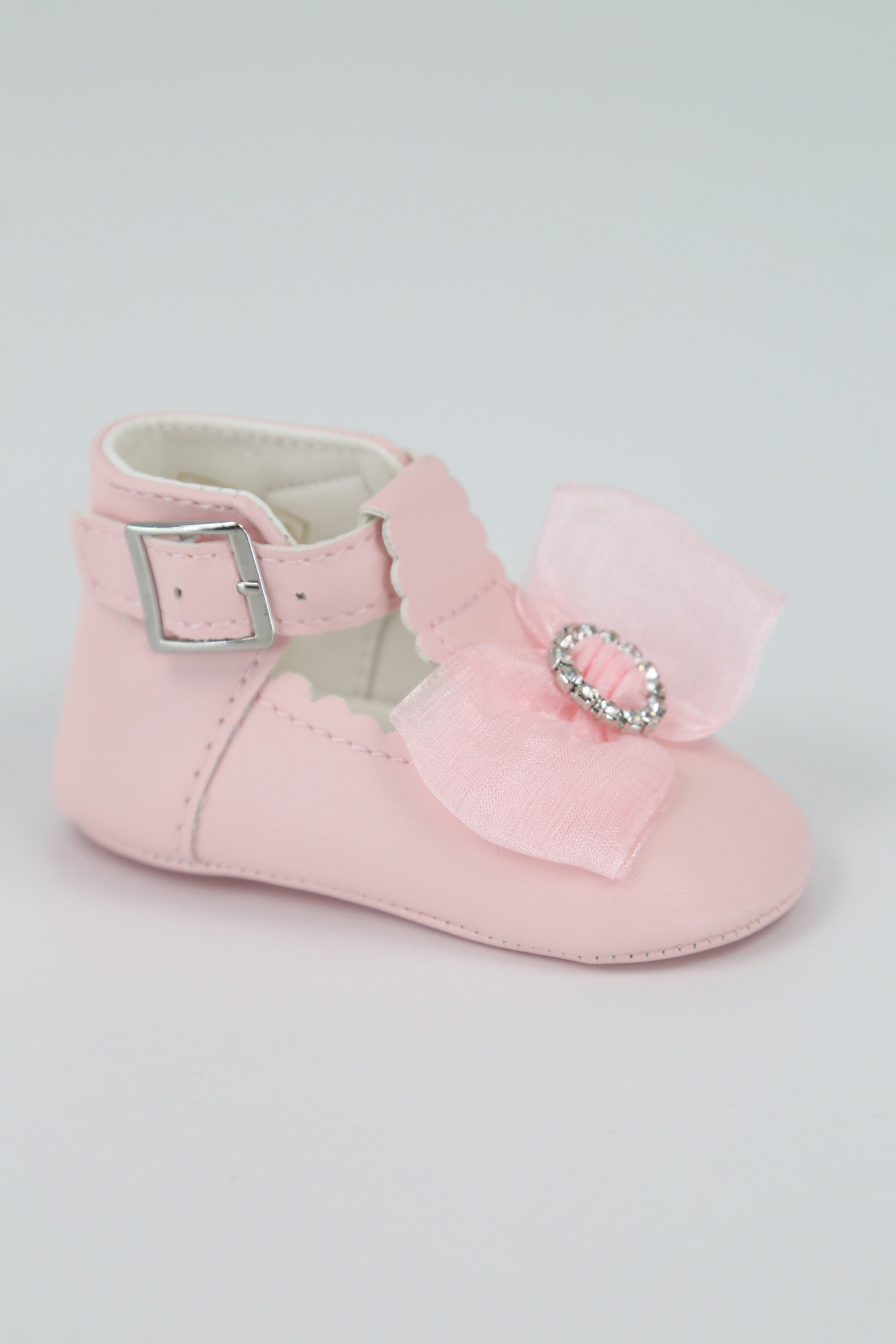 Baby Girls Rhinestones Christening Shoes - MILLIE - Pink