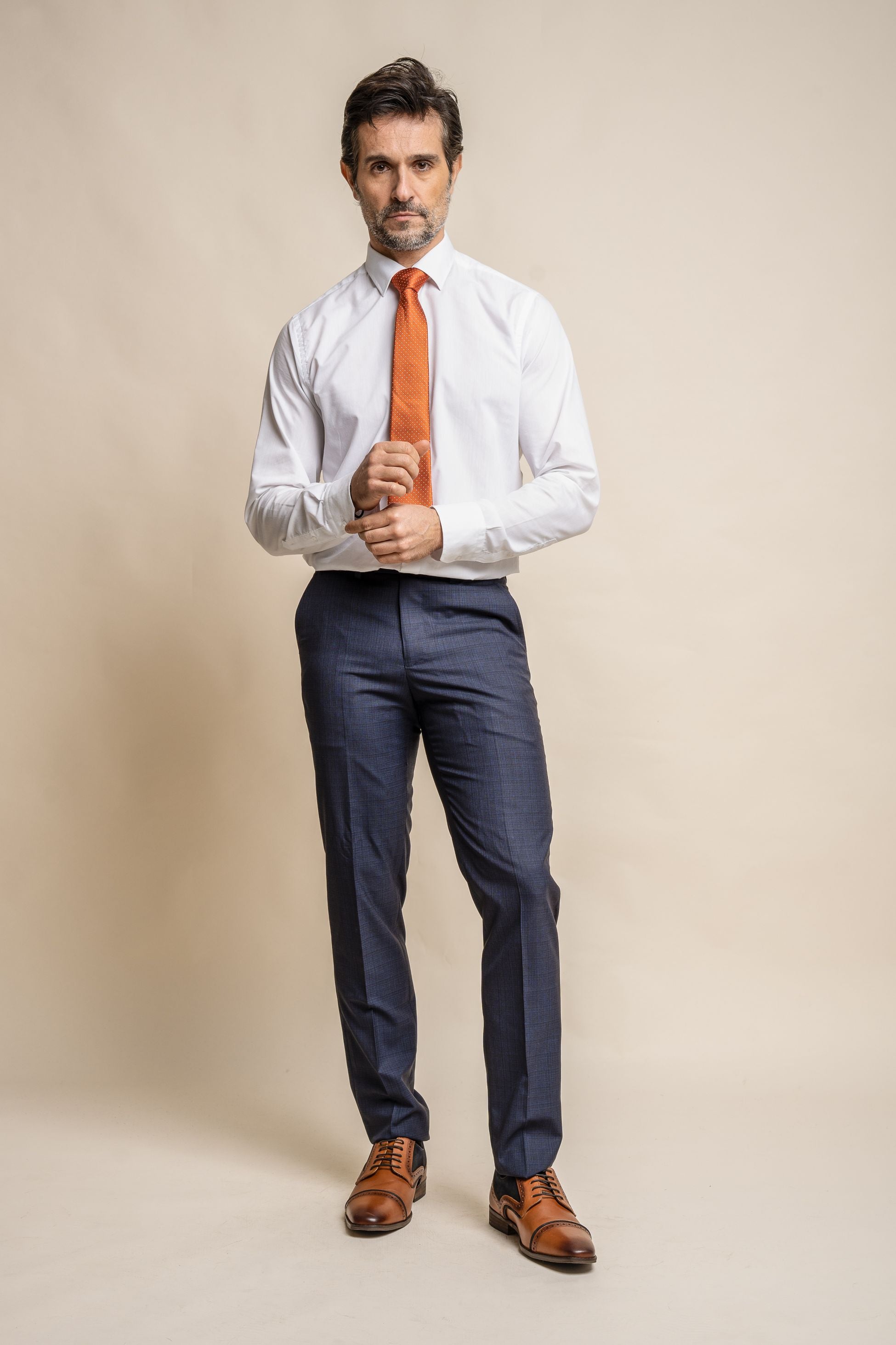 Men's Slim Fit Navy Suit - SEEBA - Navy Blue