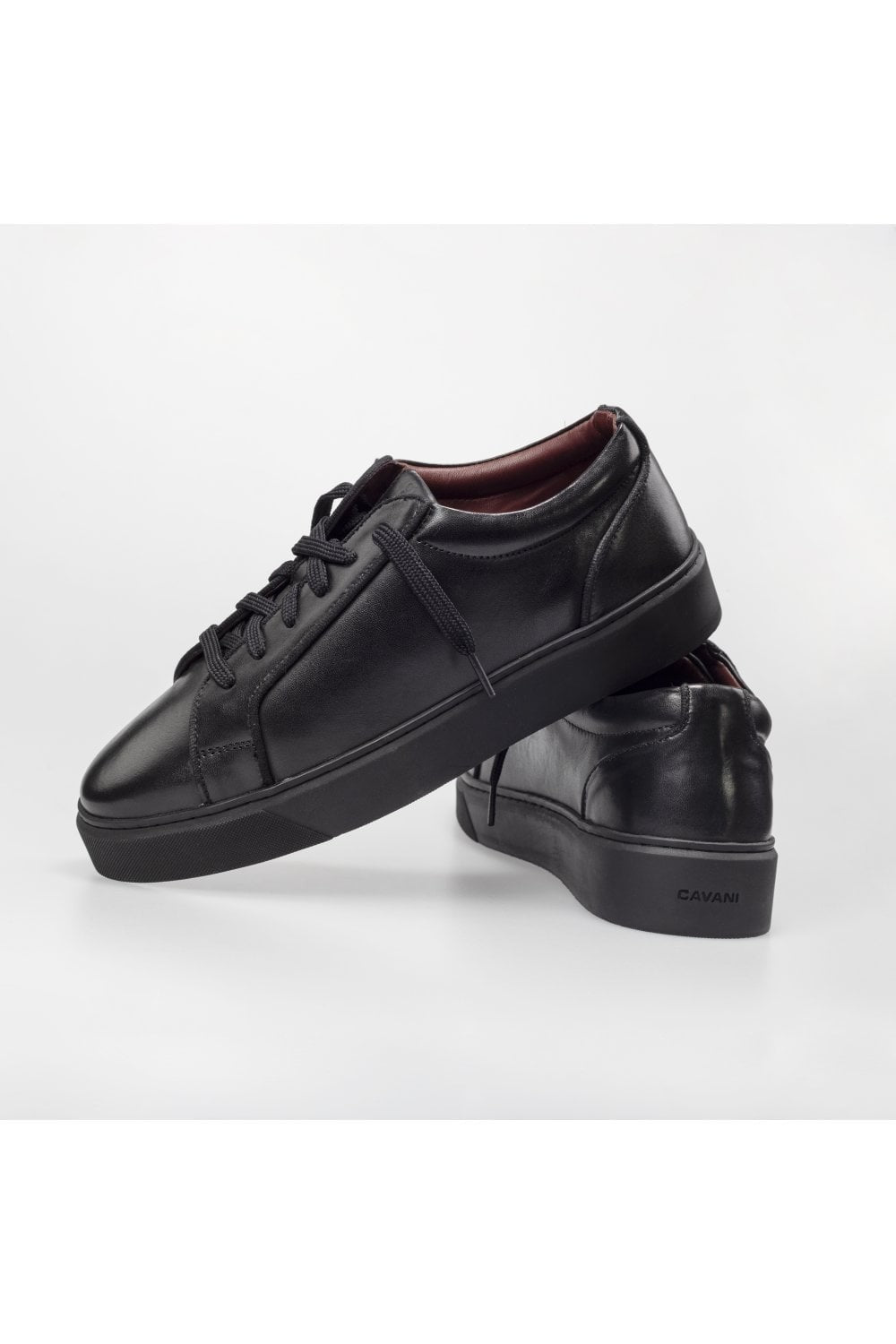 Men's Thick Rubber Sole Lace Up Sneakers - Black