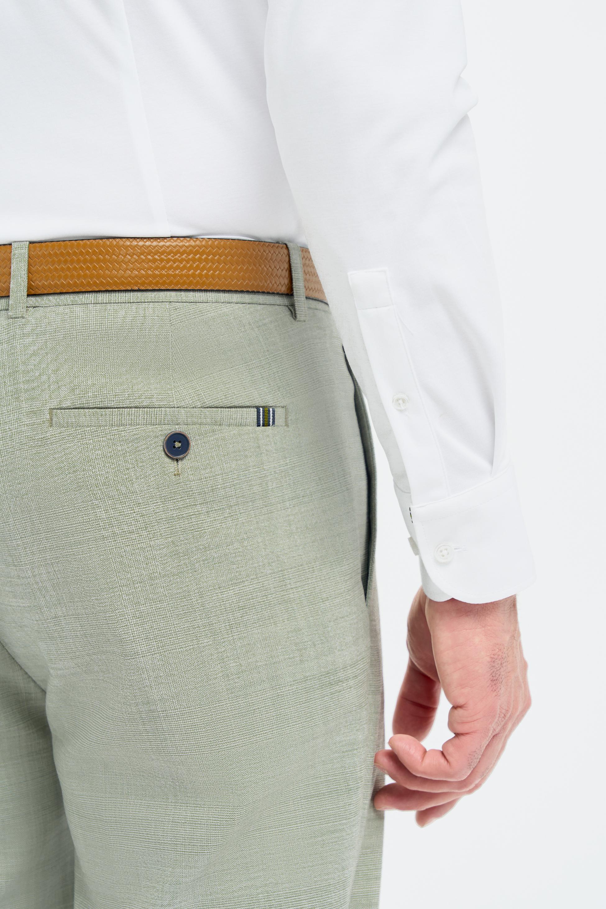 Men’s Sage Green Textured Trousers - Camden - Sage Green