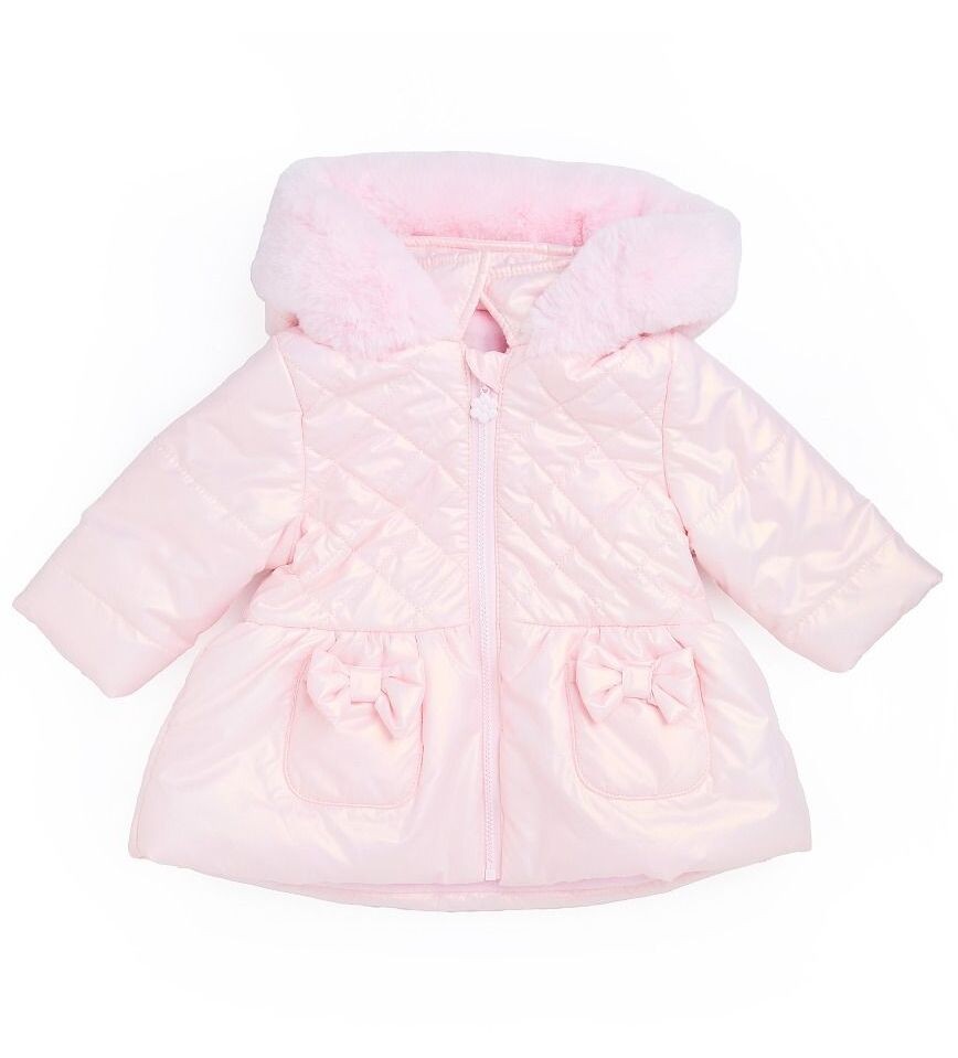 Baby & Girls' Quilted Hooded Puffer Coat - SASHA - Pink