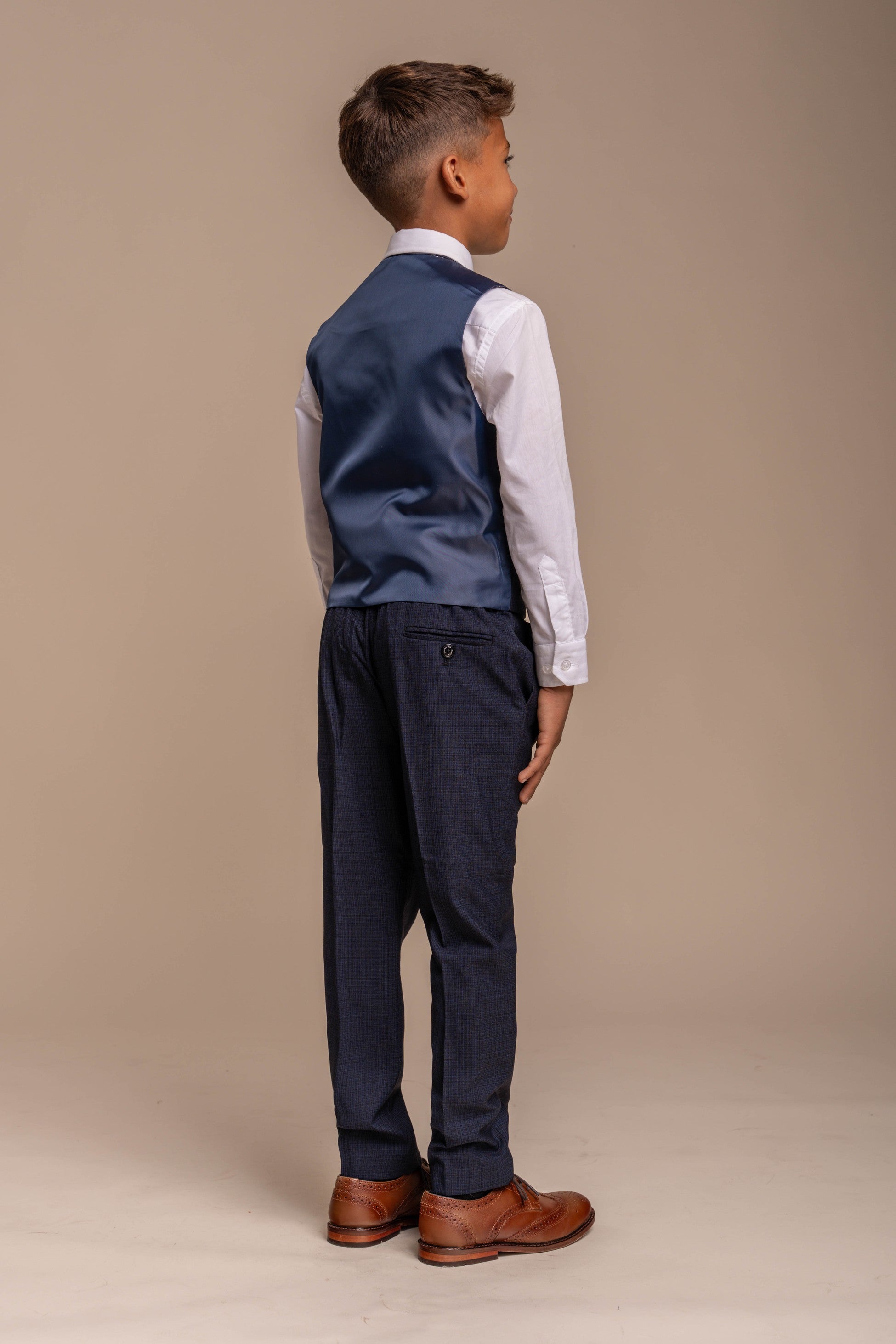 Boys Slim Fit Navy Suit - SEEBA - Navy Blue