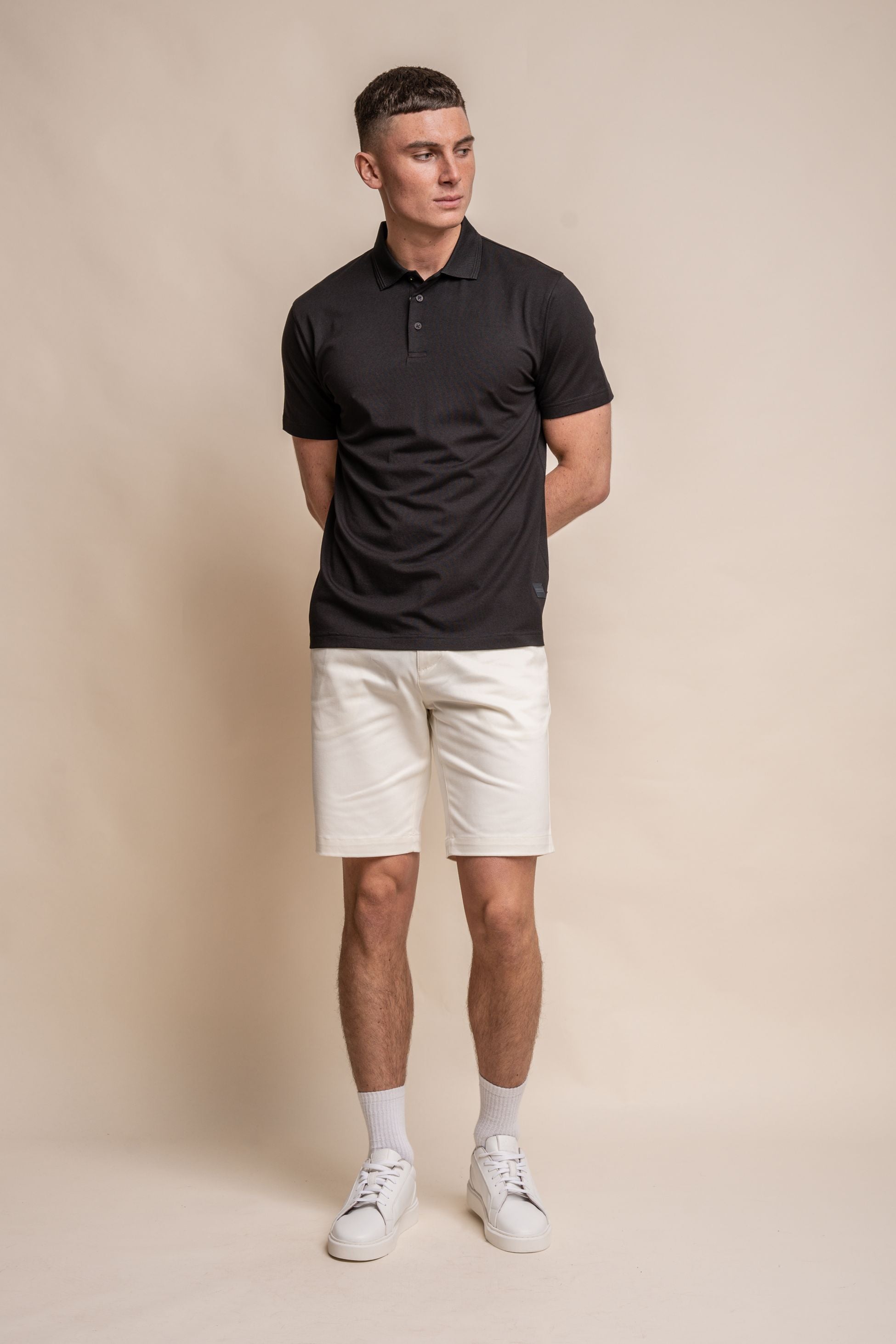 Men's Slim Fit Cotton Short Sleeve Polo T-Shirt - Kelsey - Black