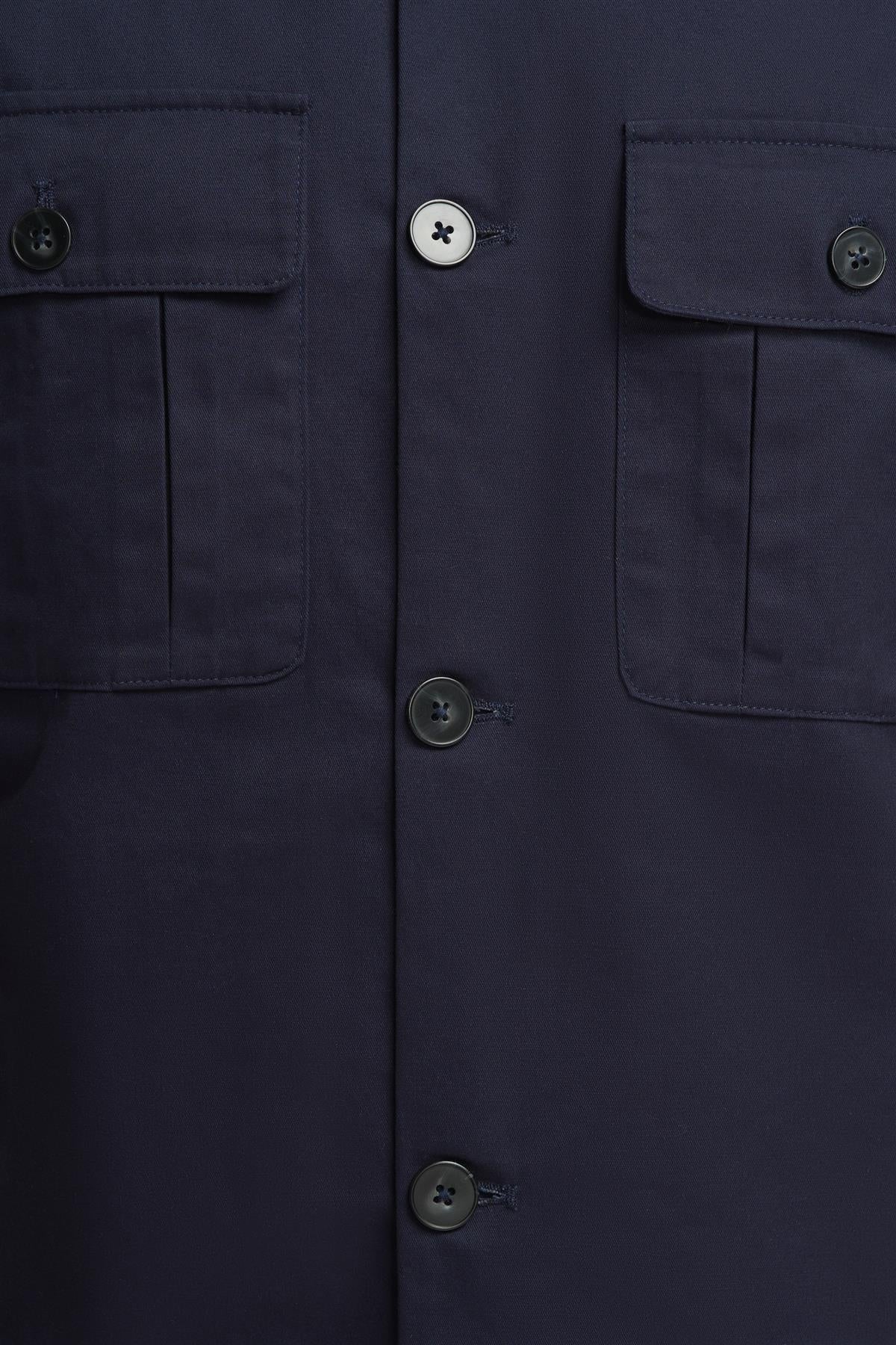 Men’s Regular Fit Cotton Overshirt - Acardi - Navy Blue