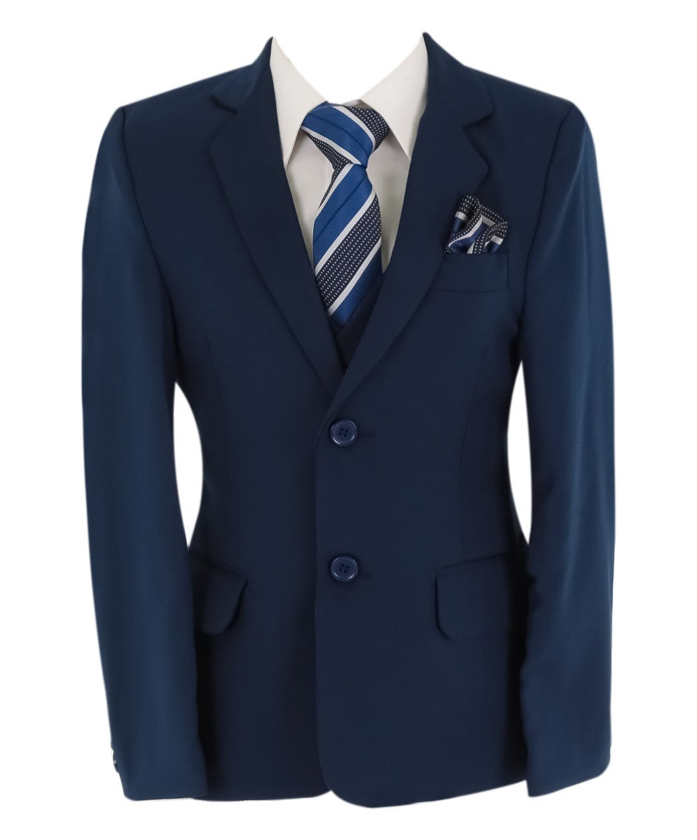 Boys 6 Piece All In One Formal Suit Set - RUN - Navy