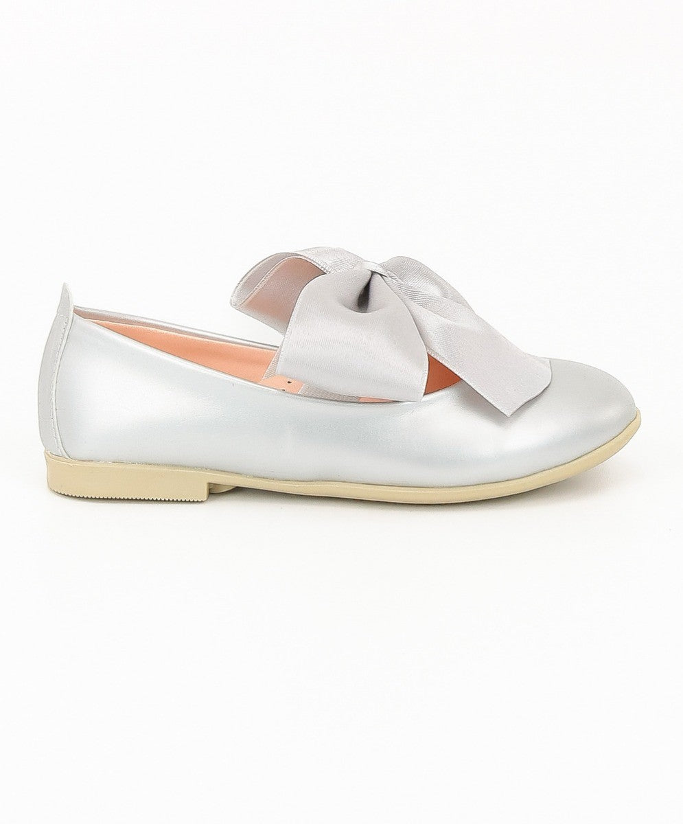 Girls Patent Flat Mary Jane Shoes - ELENA - Silver