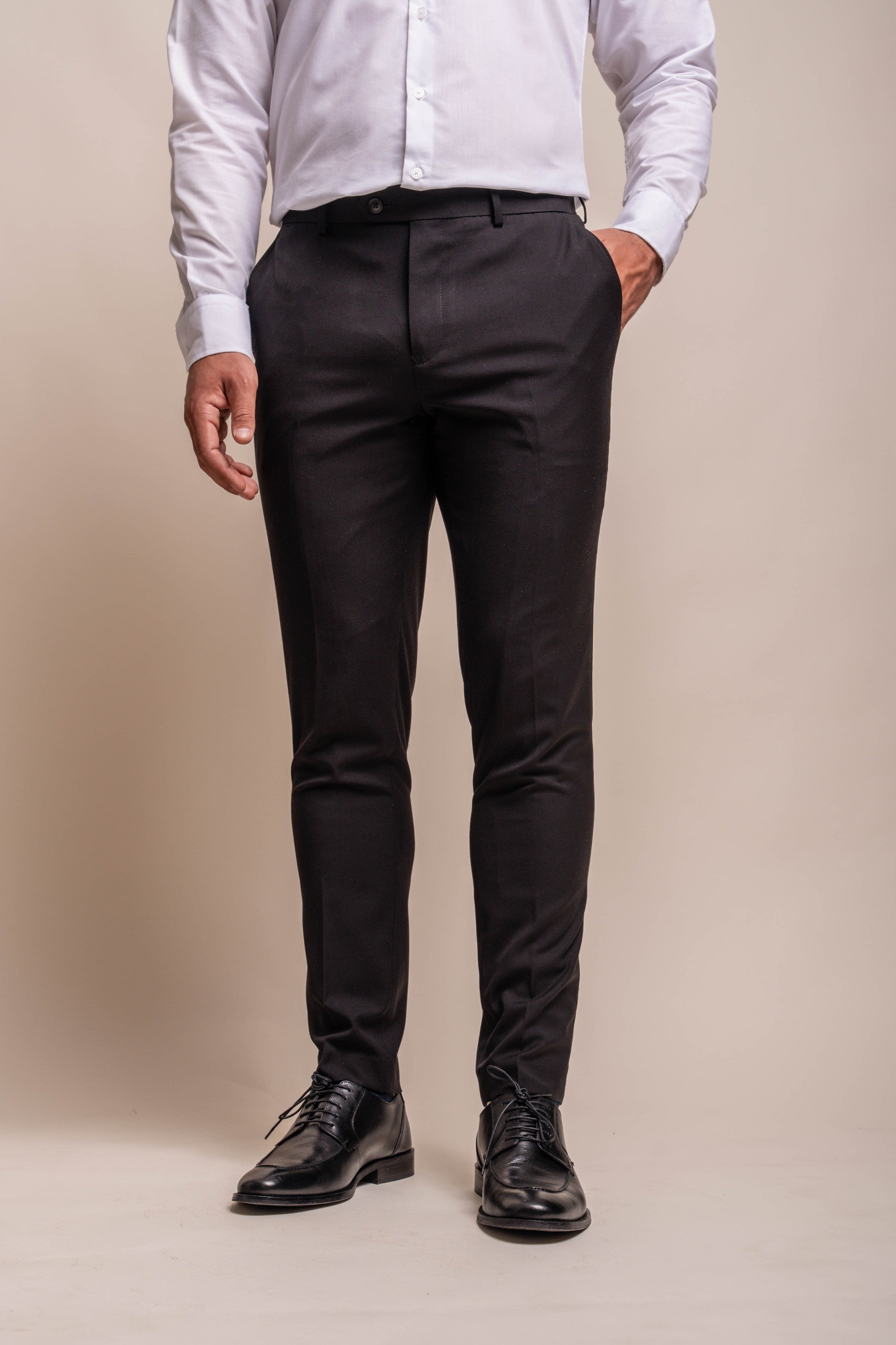 Men's Skinny Fit Black Trousers - VIPER - Black