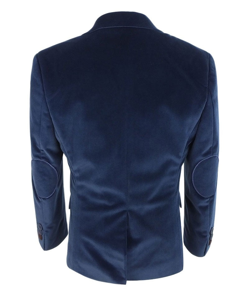 Boys Velvet Parliament Blue Blazer - Parliament Blue