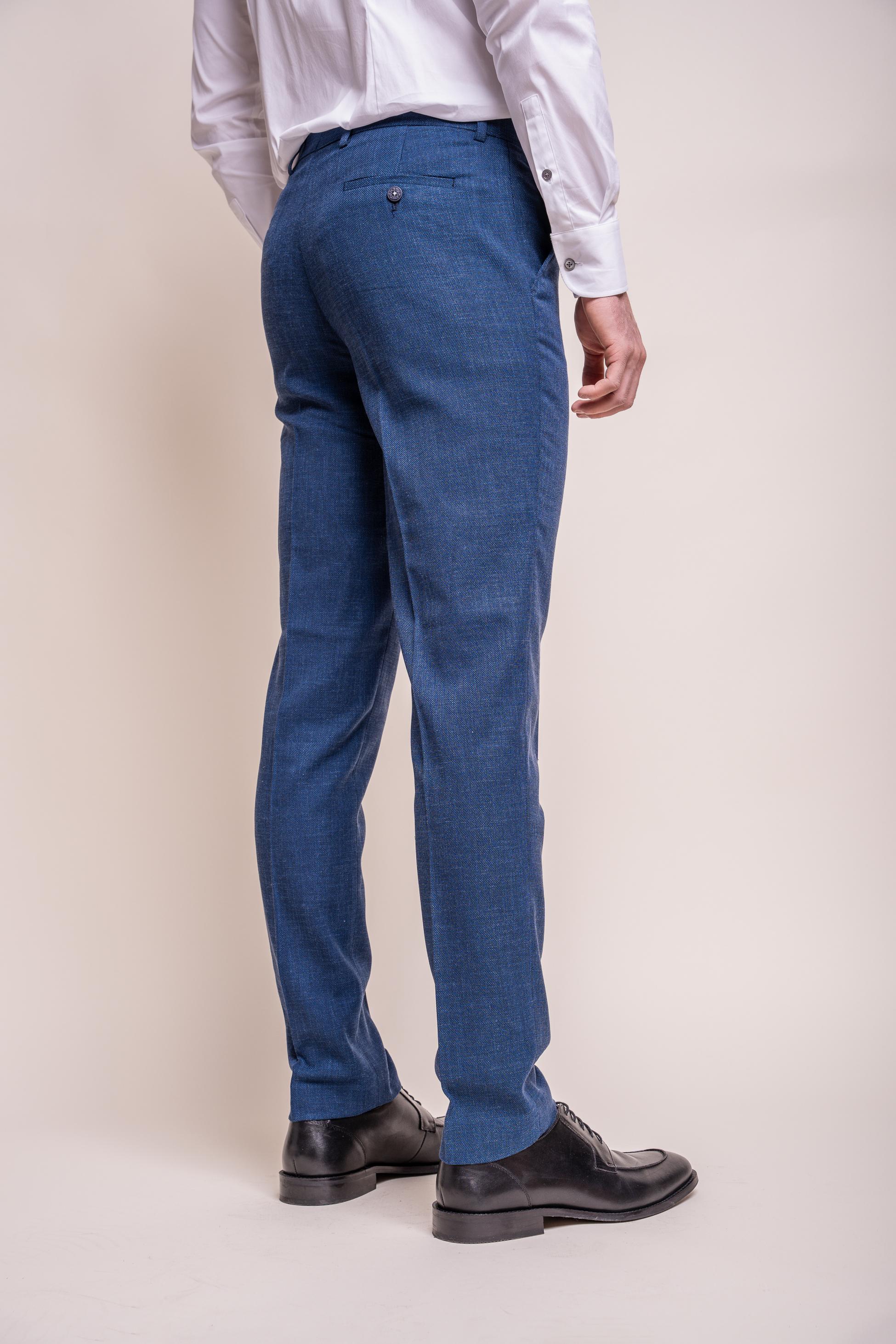 Men's Slim Fit Formal Trousers - MIAMI - Blue