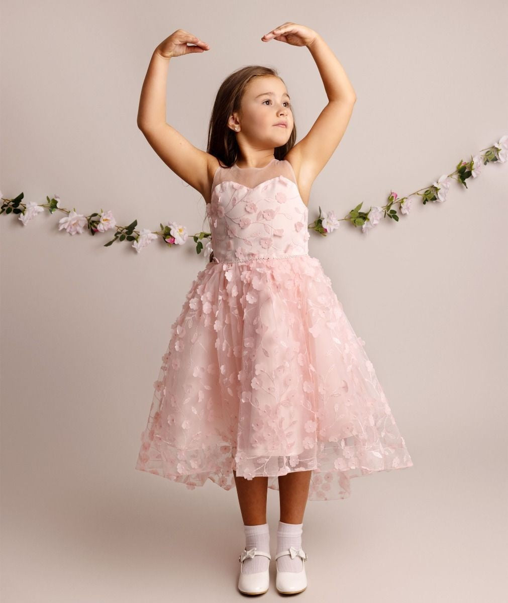 Floral Dress for Girls - COURTNEY - Pink