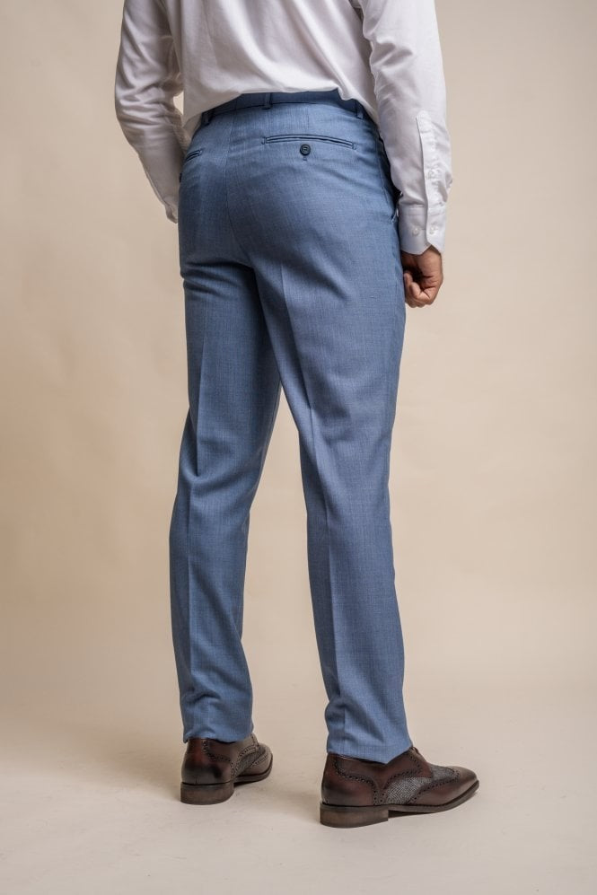 Men's Slim Fit Formal Trousers - REEGAN - Sky Blue