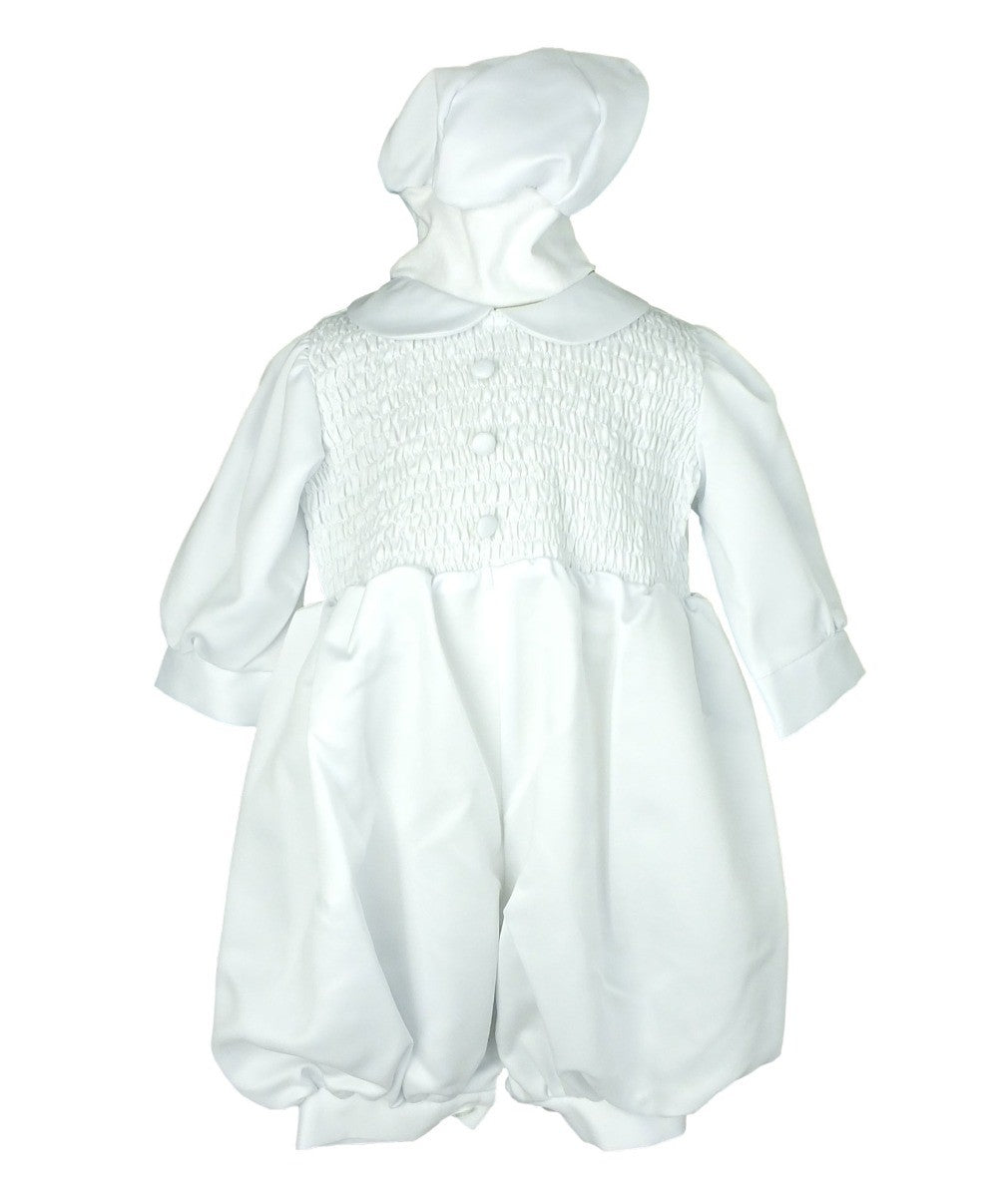 Baby Boys Jumpsuit Christening Baptism Outfit - White