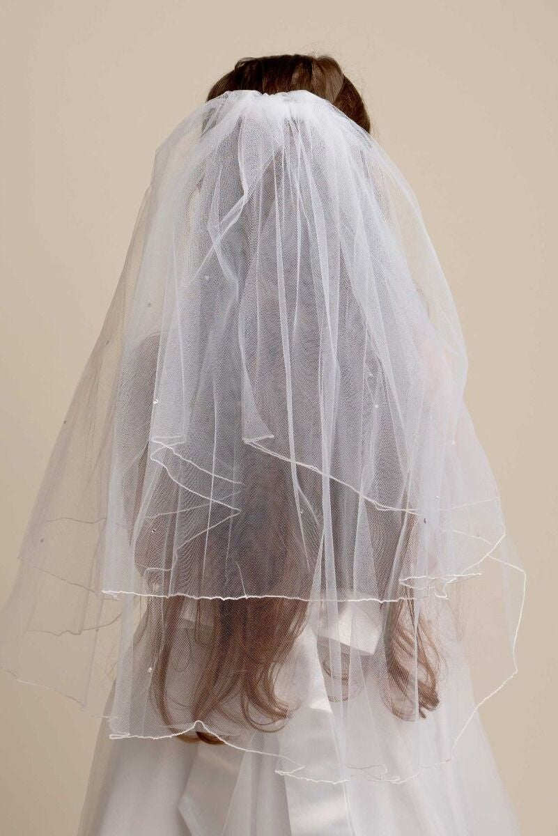 Girls' White Layered Tulle Veil - VL 139